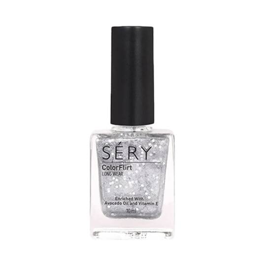 Sery Colorflirt Nail Paint Glitter - Silver Shine (10ml)