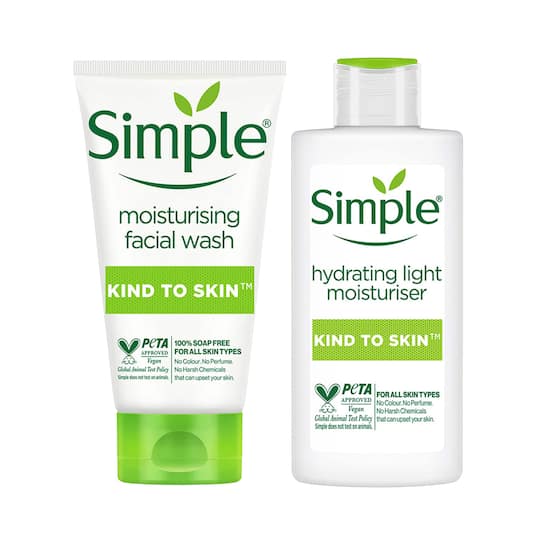 Simple Kind To Skin Moisturising Facial Wash (150 ml) + Hydrating Light Moisturiser (125 ml) Combo
