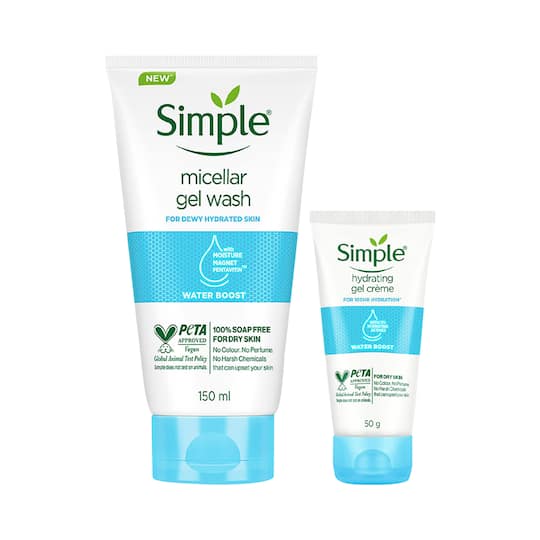 Simple Water Boost Hydrating Gel Creme + Simple Water Boost Micellar Facial Wash Combo