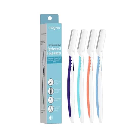 Sirona Reusable Eyebrow & Face Razor For Women (4Pcs)