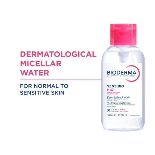 Bioderma Sensibio H2O Micellar Water Sensitive Skin Makeup Remover Pump Bottle (500ml)