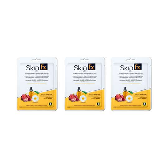 Skin Fx Refreshing & Glowing Serum Mask (Pack Of 3)