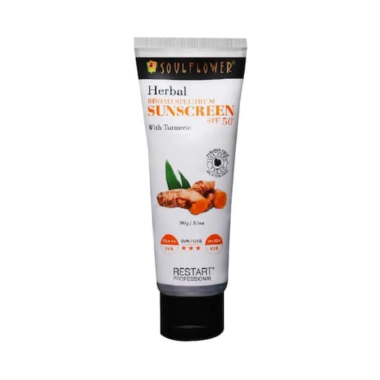 Soulflower Herbal Broad Spectrum Sunscreen SPF 50+ (100g)