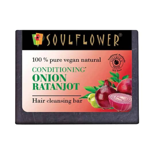 Soulflower Conditioning Onion Ratanjot Hair Cleansing Bar - (150g)