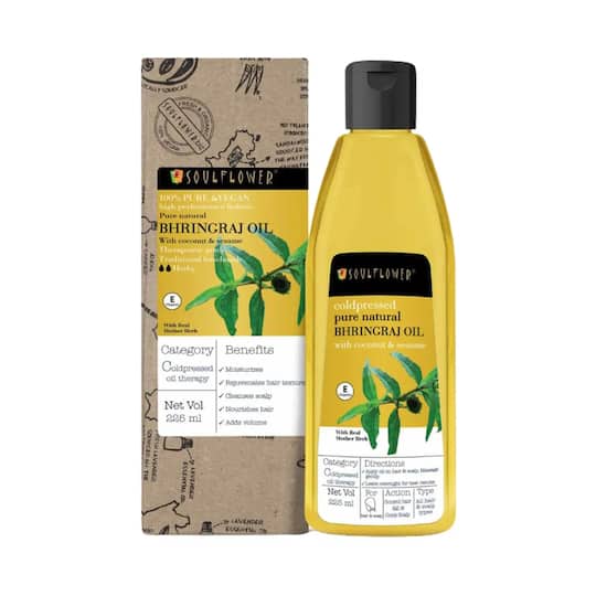 Soulflower Cold-Pressed Bhringraj Carrier Oil (225 ml)