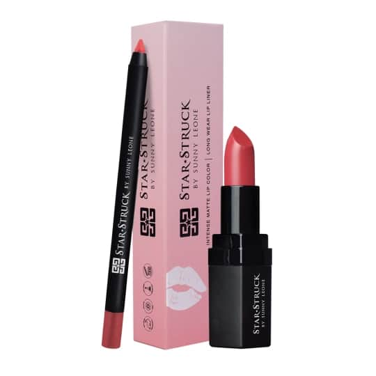 Star Struck by Sunny Leone Lip Kit - Coralicious (2Pcs)