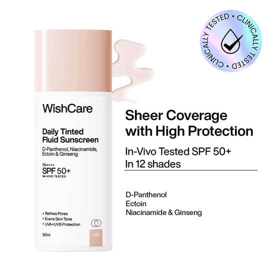 WishCare Daily Tinted Fluid Sunscreen SPF50PA++++ - L101 (50 ml)