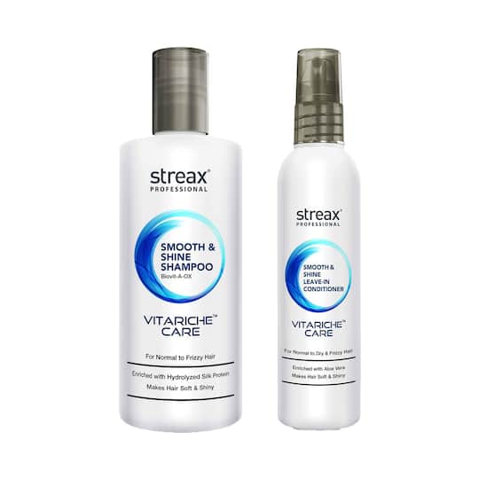 Streax Professional Vitariche Care Smooth and Shine Shampoo + Conditioner Hair Care Combo