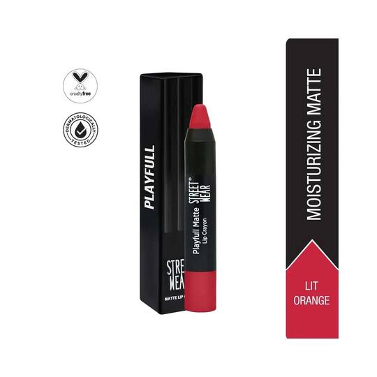 STREETWEAR Playful Matte Lip Crayon - Lit Orange (2.9g)