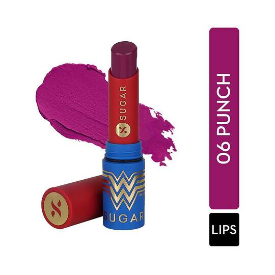 SUGAR Cosmetics Wonder Woman Everlasting Matte Lipstick - 06 Punch (3.2g)