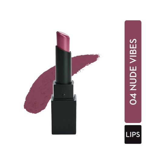 SUGAR Cosmetics Nothing Else Matter Longwear Lipstick - 04 Nude Vibes (Mauve Nude) (3.5g)