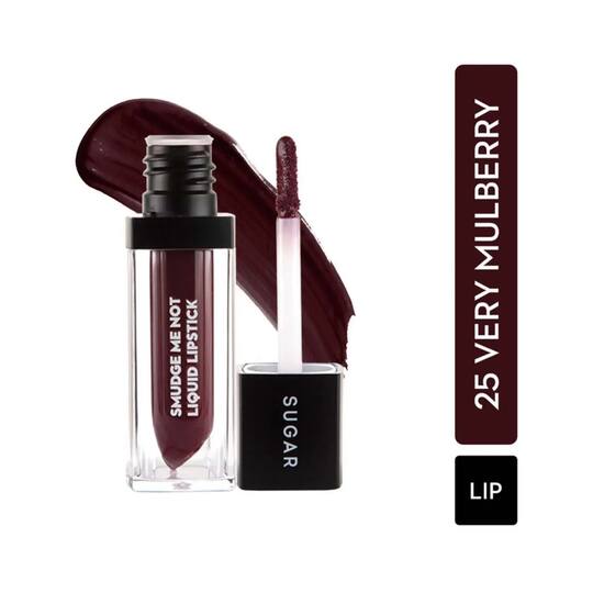 SUGAR Cosmetics Smudge Me Not Liquid Lipstick - 25 Very Mulberry (Deep Berry) (4.5ml)