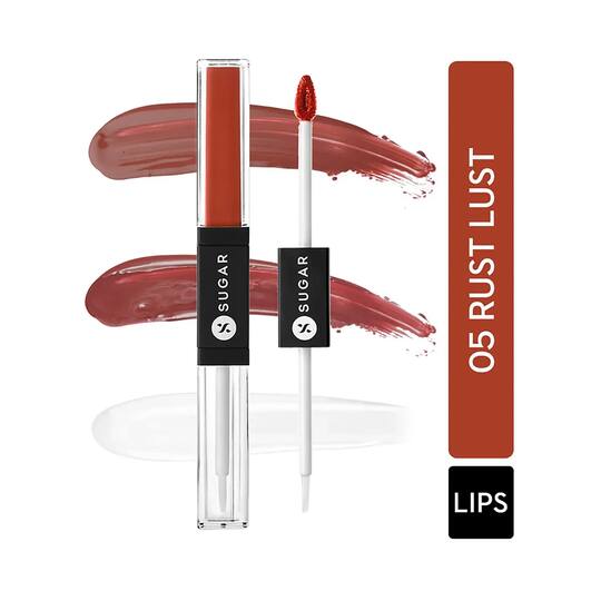 SUGAR Cosmetics Smudge Me Not Lip Duo - 05 Rust Lust (Red Terracotta) (3.5ml)