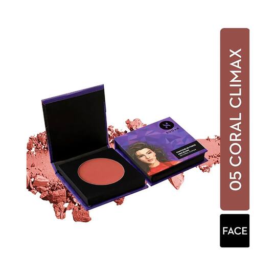 SUGAR Cosmetics Contour De Force Mini Blush - 05 Coral Climax (Bright Coral) (4g)