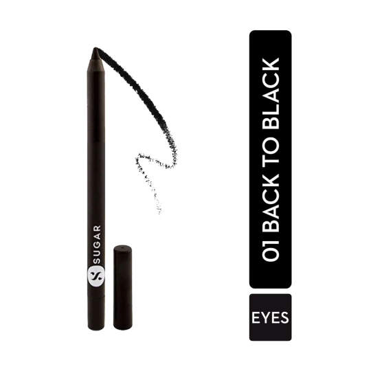 SUGAR Cosmetics Stroke Of Genius Heavy Duty Kohl - 01 Back To Black (Black) (1.2g)