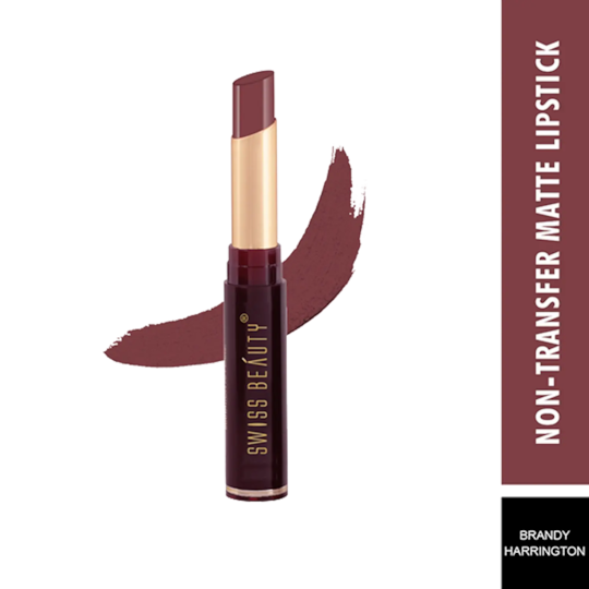 Swiss Beauty Non-Transfer Matte Lipstick - 22 Brandy Harrington (2g)