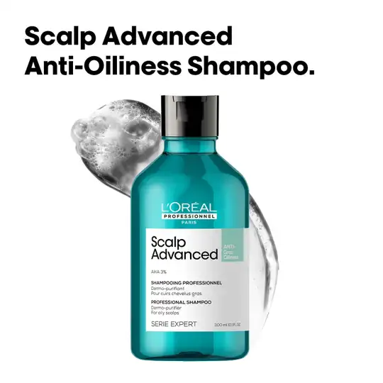 L'OREAL PROFESSIONNEL Scalp Advanced Anti-Oiliness Dermo-Purifier Shampoo (300 ml) for Oily Scalps