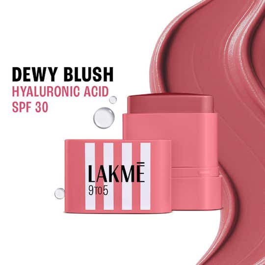 Lakme 9to5 Hya Beach Edit SPF Blush, Creamy Texture,Travelfriendly Dewy Finish - Vacay Mauve (8.6 g)