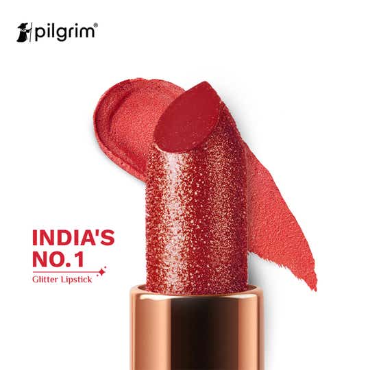 Pilgrim Glitter Lipstick Luxurious 3D Glitter Formula With Matte Finish - 01 Jumeirah Jewel (4.2 g)
