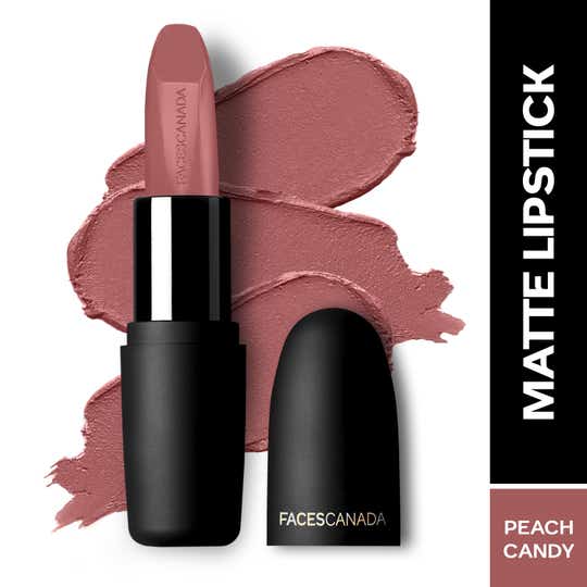 Faces Canada Weightless Matte Lipstick, Pigmented and Hydrated Lips - Peach Candy 14 (4.5 g)