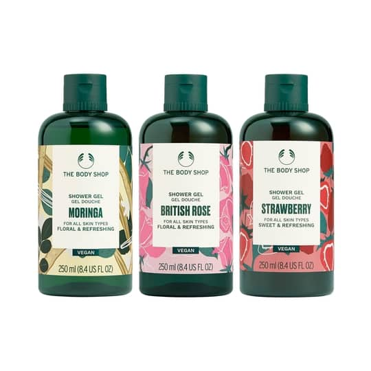 The Body Shop British Rose, Strawberry & Moringa Shower Gel Combo