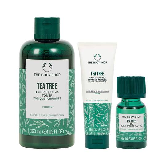 The Body Shop Tea Tree Foaming Cleanser, Toner & Oil Combo