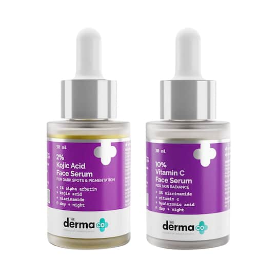 The Derma Co 2% Kojic Acid Face Serum & The Derma Co 10% Vitamin C Face Serum Combo (30 ml)