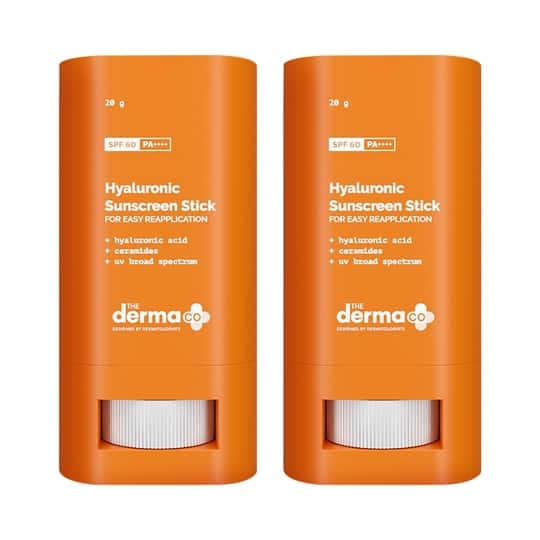 The Derma Co Hyaluronic Sunscreen Stick for Easy Reapplication with SPF 60 Pa++ Combo (20g)