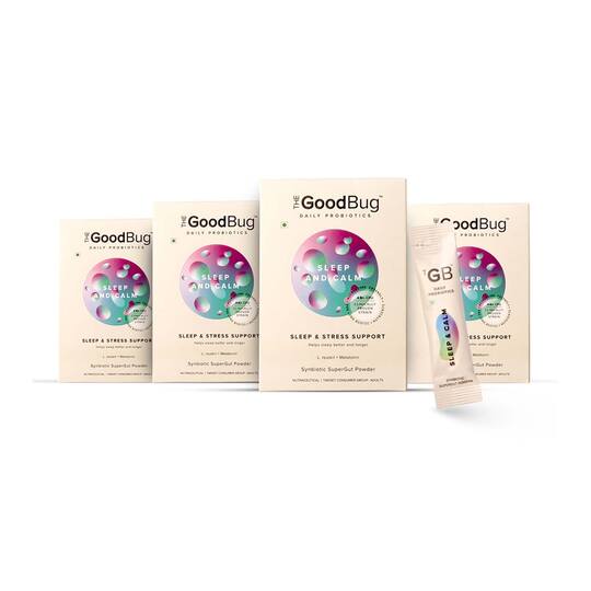 The Good Bug Sleep And Calm Supergut Powder For Sleep & Stress (Pack Of 4 x 15 Sachet) Combo