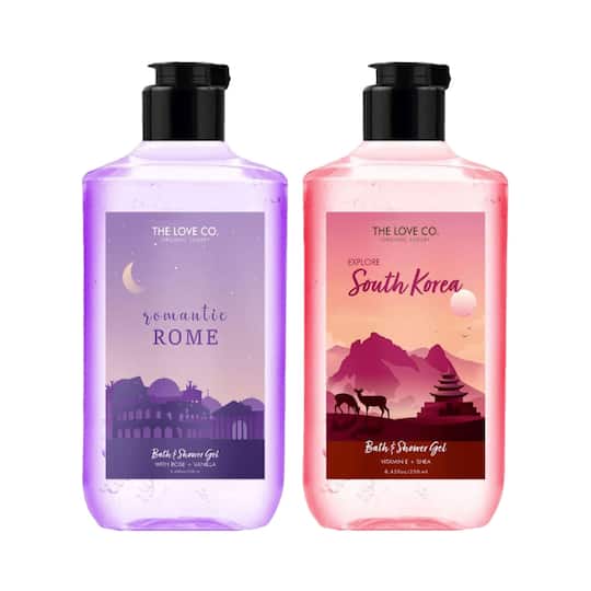 THE LOVE CO. Romantic Rome + South Korea Shower Gel Pack of 2 Combo