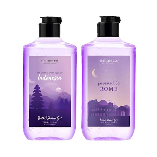 THE LOVE CO. Romantic Rome + Indonesia Shower Gel Pack of 2 Combo