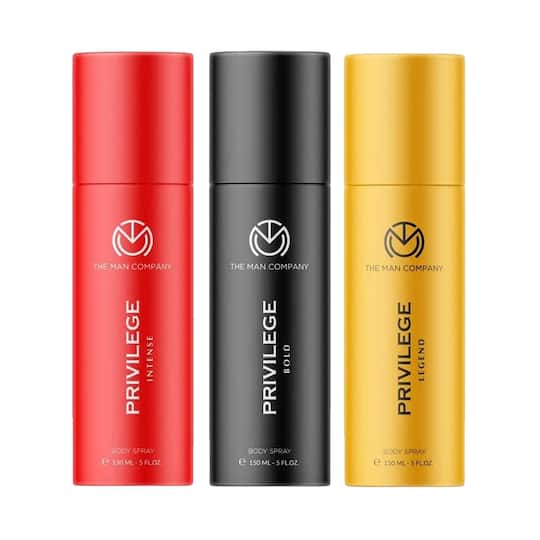 The Man Company Privilege Intense, Legend & Bold Body Spray Pack of 3 Combo - (150 ml x 3)