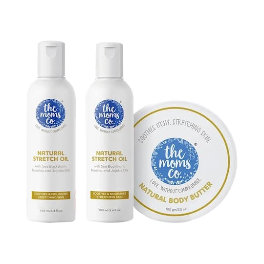 the moms co. Natural Stretch Oil (100 ml) & Natural Stretch Marks Bundle (100gm+100 ml) 1's Combo