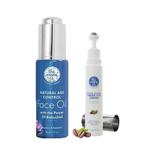 the moms co. Vita Rich Under Eye Cream Coffee Oil & Age Control Face Oil (30 ml) Combo