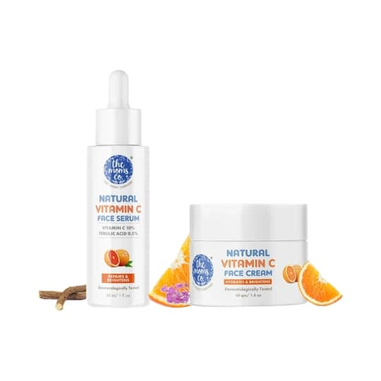 The Mom's Co. Natural Vitamin C Face Cream (50g) & Natural Vitamin C Face Serum (30ml) Combo