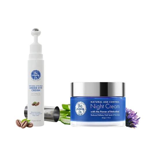the moms co. Vita Rich Under Eye Cream & Natural Age Control Night Cream (50g) Combo