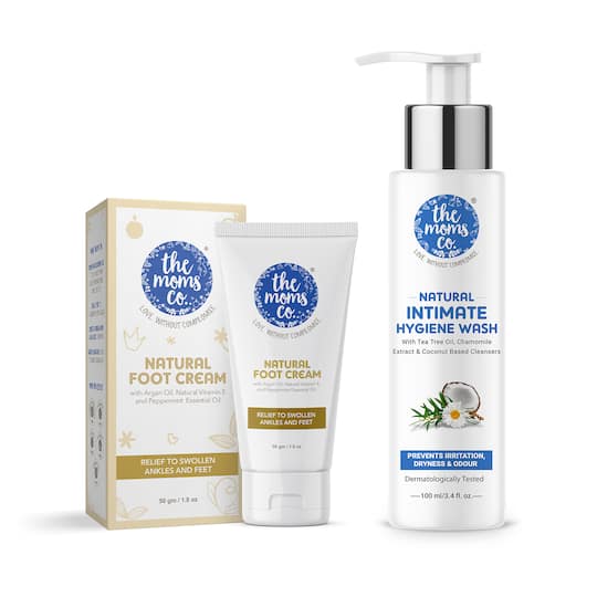 the moms co. Natural Foot Cream & Natural Ph Balanced Intimate Hygiene Wash Combo
