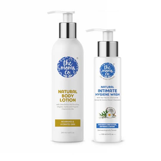 the moms co. Natural Ph Balanced Intimate Hygiene Wash & Natural Body Lotion Combo