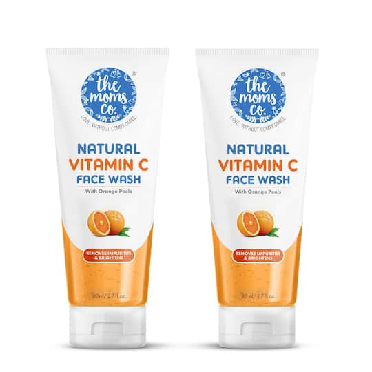 the moms co. Natural Simple Vitamin C Face Wash Clean For Glowing Skin Chemical Free (80 ml) Combo