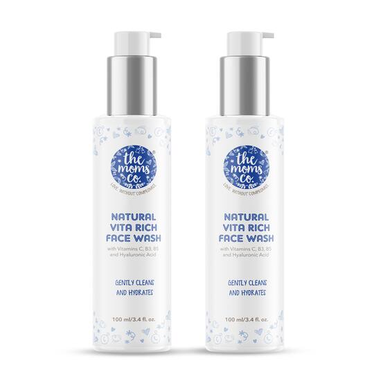 The Mom's Co. Natural Vita Rich Face Wash With Vitamins C, B3 & B5 (100 ml) (Pack Of 2) Combo
