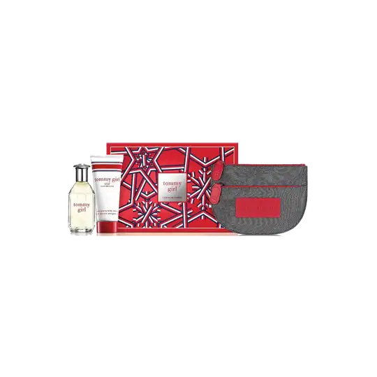 Tommy Hilfiger Girl Favorite Things Set : Eau de Toilette, Body Wash, Cosmetic Pouch (3 pcs)