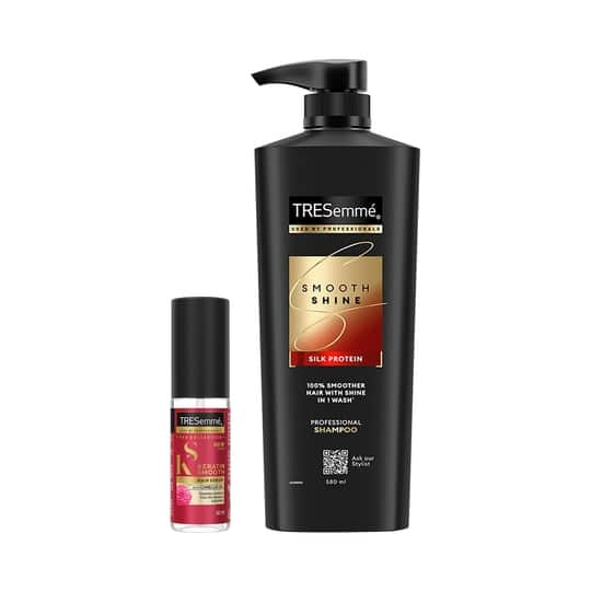 Tresemme Smooth & Shine Shampoo (580 ml) + Keratin Smooth Hair Serum (50 ml) Combo