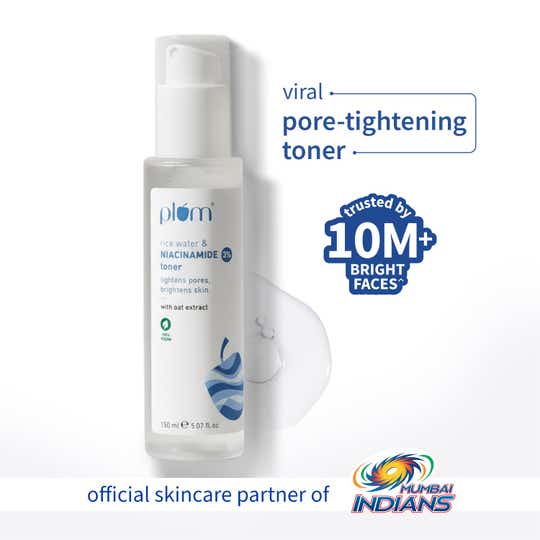 Plum 3% Niacinamide Alcohol-Free Toner With Rice Water-Reduces Pores & Blemishes, Bright Skin(150ml)