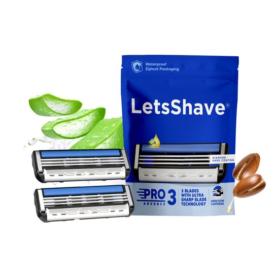 LetsShave Pro 3 Cartridges with Hollow Guard Bar for Men (2 pcs)