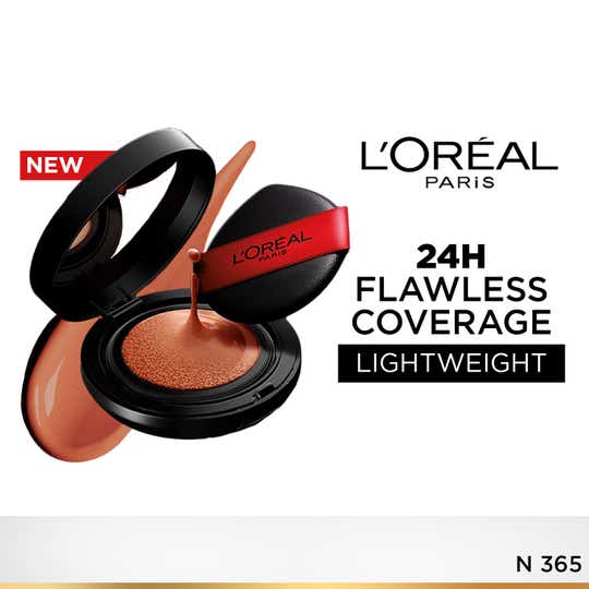 L'Oreal Paris Infallible Cushion Foundation 24Hr Full Coverage Glass-Skin Finish - ShadeN365 (11 g)