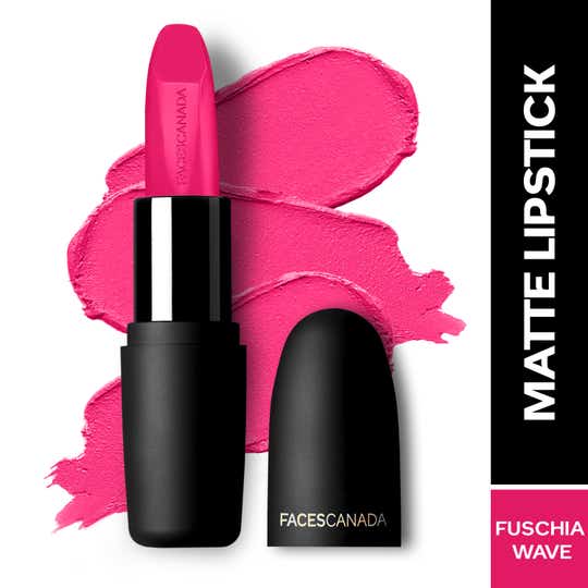 Faces Canada Weightless Matte Lipstick, Pigmented and Hydrated Lips - Fuschia Wave 02 (4.5 g)