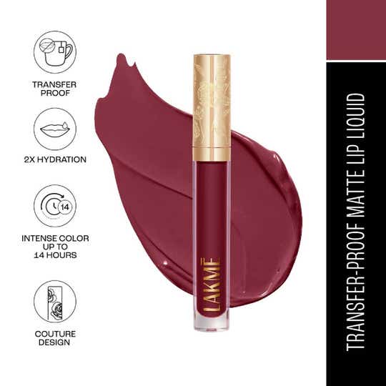 Lakme Rouge Bloom Matte Liquid Lipstick - Tender Tulip 303 (3.5 ml)