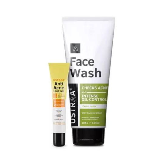 Ustraa Anti-Acne Kit (anti-acne Spot Gel & Face Wash Oily Skin)