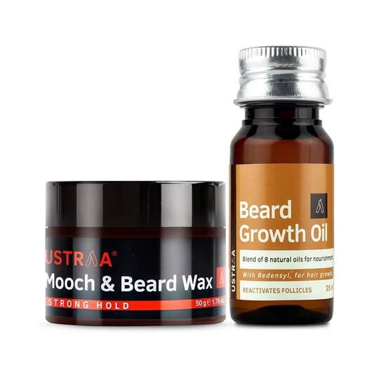 Ustraa Beard Growth Oil and Beard & Mooch Wax