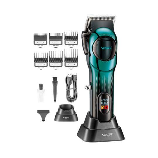 VGR V-166 Hair Clipper for Salon with 6 Guide Combs 200Min Runtime 2-Year Warranty - Green